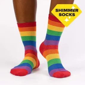 Radiant Rainbow Stripe Shimmer Socks (Women's)