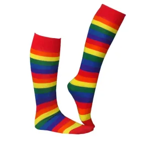 RAINBOW STRIPED LONG SOCKS W/ COLOUR CARD