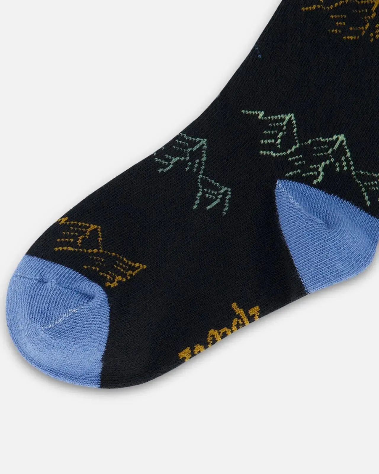 Socks Black With Mountains