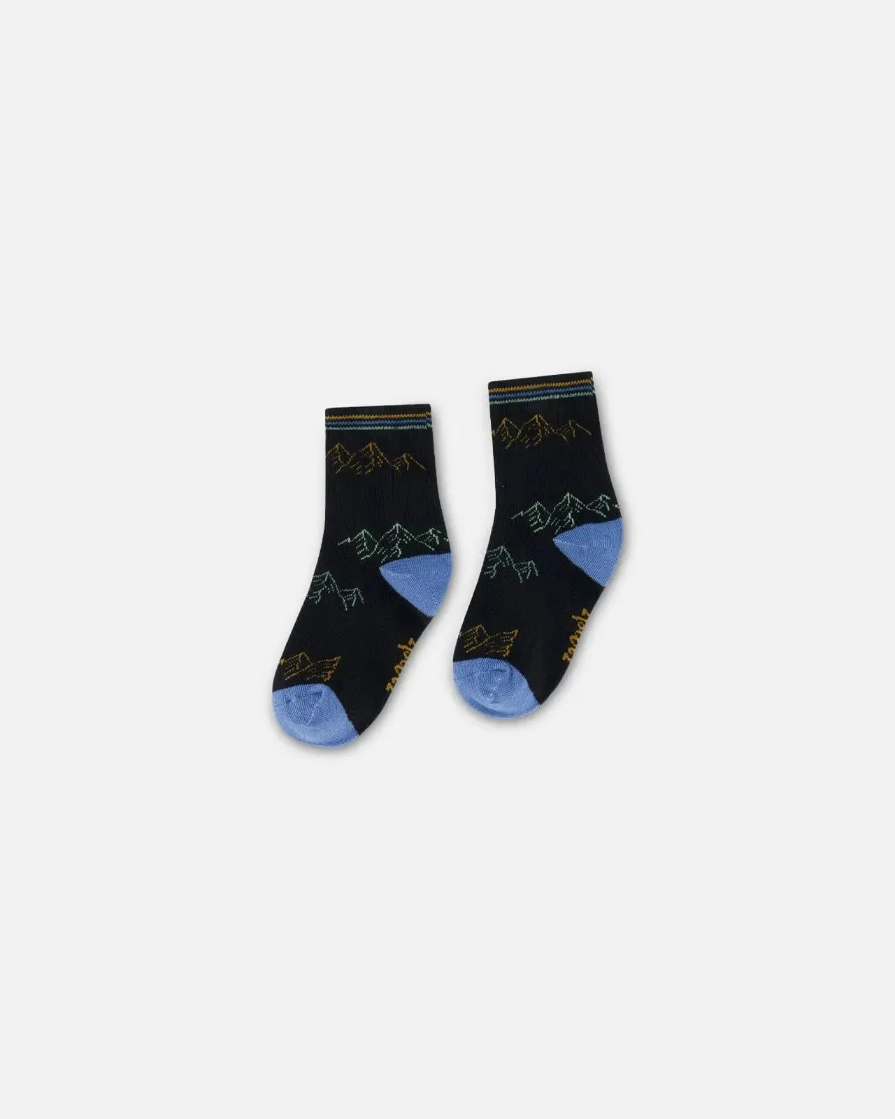 Socks Black With Mountains