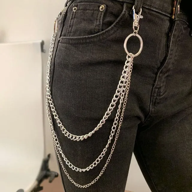 Stylish Waist Pants Belt Chain Multilayer Chain Ring Trousers Belt