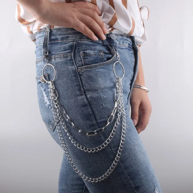 Stylish Waist Pants Belt Chain Multilayer Chain Ring Trousers Belt