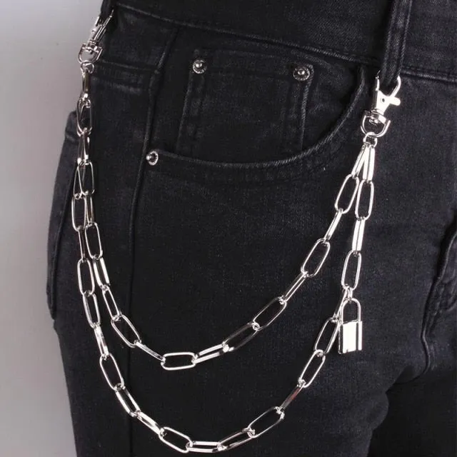 Stylish Waist Pants Belt Chain Multilayer Chain Ring Trousers Belt