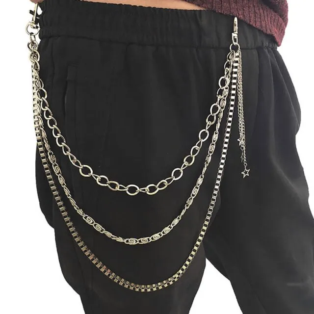 Stylish Waist Pants Belt Chain Multilayer Chain Ring Trousers Belt