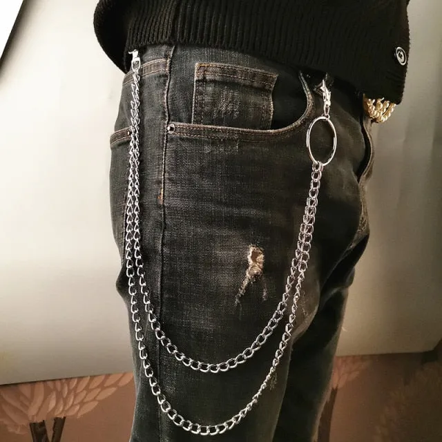 Stylish Waist Pants Belt Chain Multilayer Chain Ring Trousers Belt