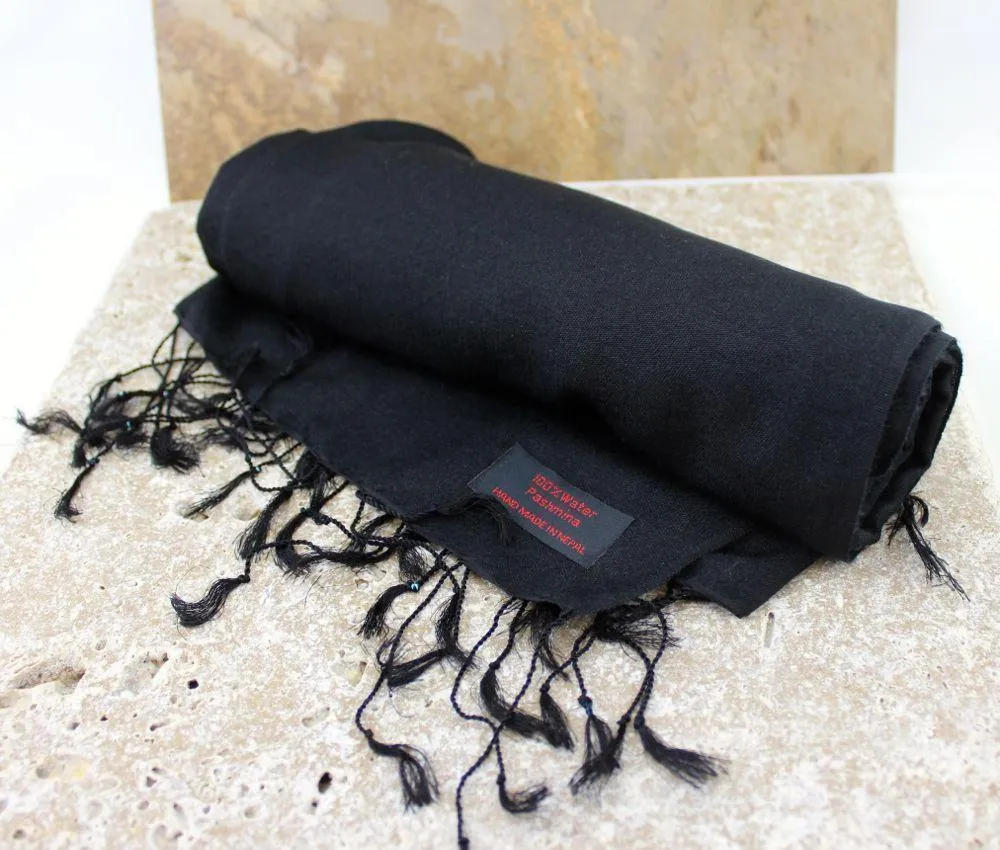 Water Pashmina Shawl in Black