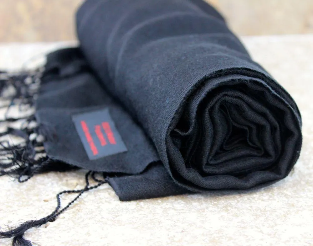 Water Pashmina Shawl in Black