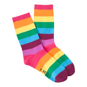 Women's Rainbow Stripes Crew Socks